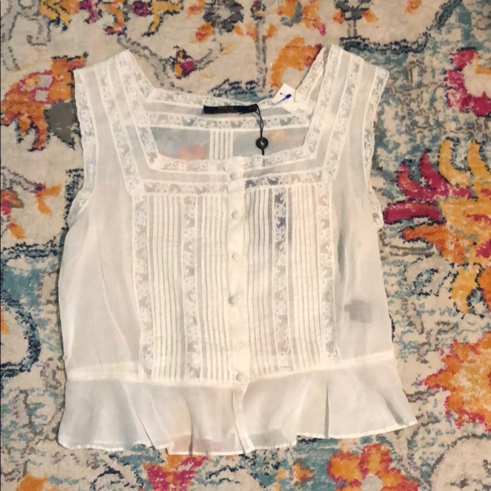 Polo Ralph Lauren Sheer Blouse NWT